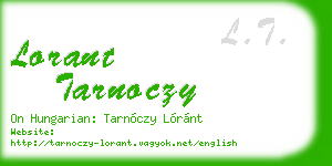 lorant tarnoczy business card