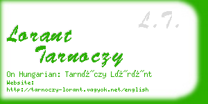 lorant tarnoczy business card